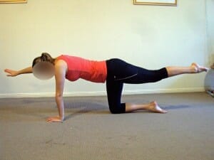 bird-dog exercise for glute and spinal strength, stability and balance. physiotherapy exercise