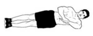 sleeper stretch for the shoulder - to stretch the post capsule and rotator cuff