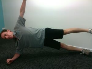 Side plank leg raises